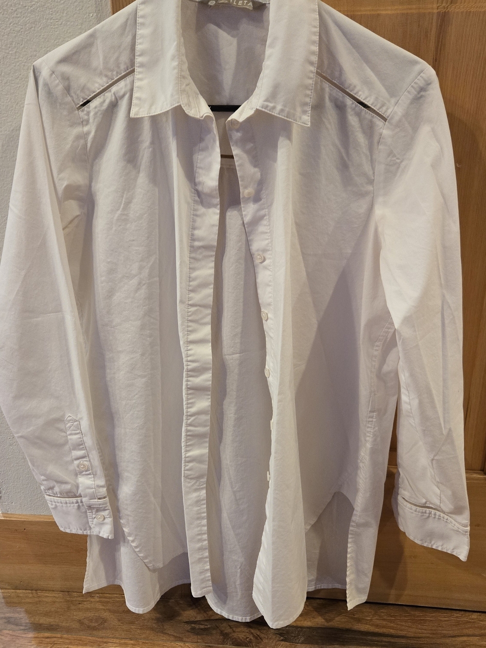 Athleta White Button-Front Poplin Popover Shirt